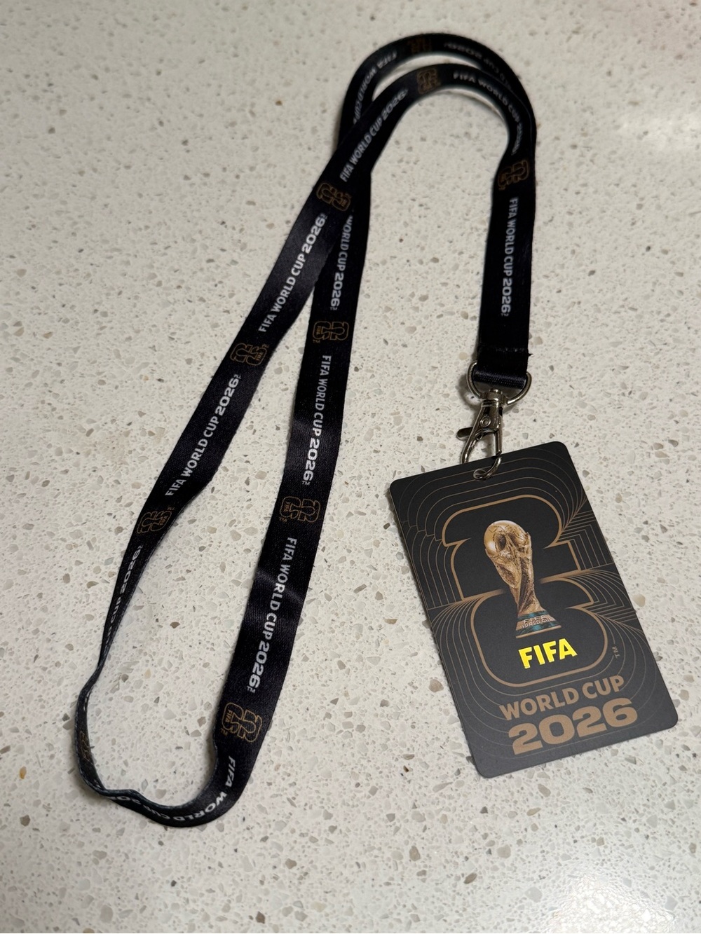 FIFA World Cup 2026 Lanyard Badge Holder - Black & Gold